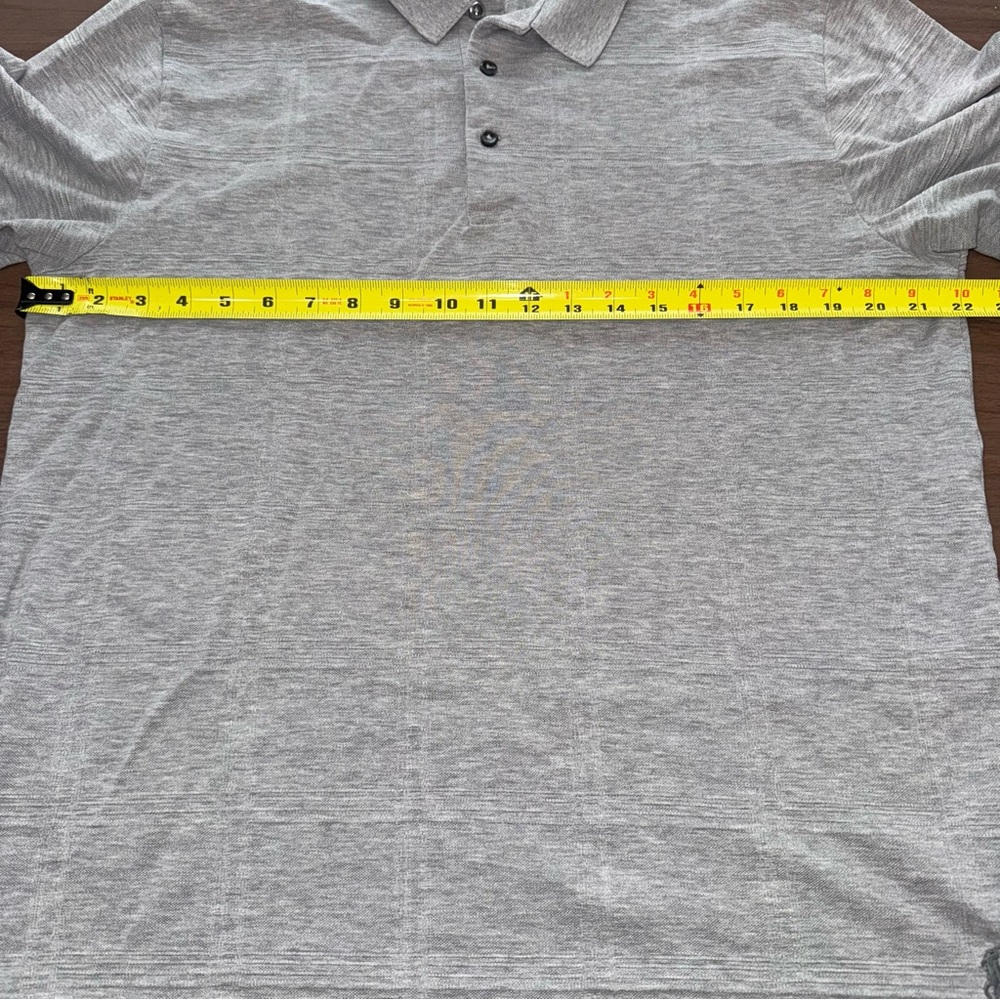 Polo Golf Ralph Lauren M Gray Textured Check Stripes Logo Button Polo Shirt - Picture 8 of 9